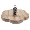 Dames RVS Jasseron-Ketting + Buis Hanger met Zwarte Kristallen