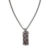 Dames RVS Jasseron-Ketting + Buis Hanger met Paarse Kristallen