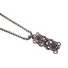 Dames RVS Jasseron-Ketting + Buis Hanger met Paarse Kristallen