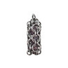 Dames RVS Jasseron-Ketting + Buis Hanger met Paarse Kristallen