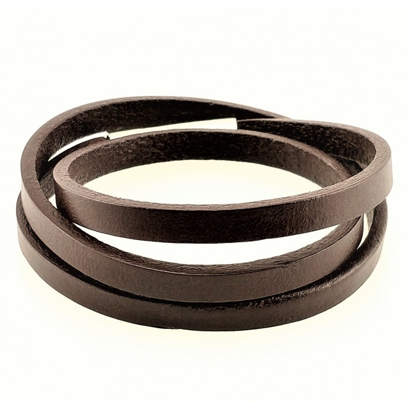 Donkerbruin Leren Wikkelarmband