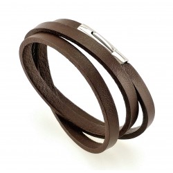 Donkerbruin Leren Wikkelarmband