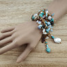 Gehaakte Ketting met Natuursteen, Schelpen, Kristallen Turquoisekleur