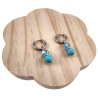 Gepolijst RVS Oorringen met Natuurlijke Turquoise Steen - Kristalhanger