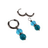 Gepolijst RVS Oorringen met Natuurlijke Turquoise Steen - Kristalhanger