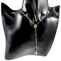 Rozenkrans Unisex Verguld RVS Rozenkransketting met Guadalupe Medaille