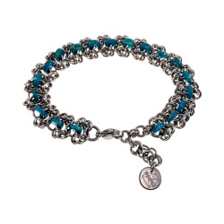 RVS Armband met Turquoise Zoetwaterschelpkralen Verstelbaar 16-19cm