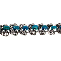 RVS Armband met Turquoise Zoetwaterschelpkralen Verstelbaar 16-19cm