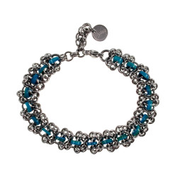 RVS Armband met Turquoise Zoetwaterschelpkralen Verstelbaar 16-19cm