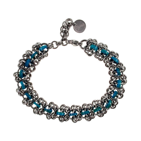 RVS Armband met Turquoise Zoetwaterschelpkralen Verstelbaar 16-19cm