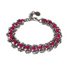RVS Armband met Fuchsiakleur Zoetwaterschelpkralen Verstelbaar 16-19cm