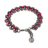 RVS Armband met Fuchsiakleur Zoetwaterschelpkralen Verstelbaar 16-19cm