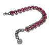 RVS Armband met Fuchsiakleur Zoetwaterschelpkralen Verstelbaar 16-19cm