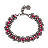 RVS Armband met Fuchsiakleur Zoetwaterschelpkralen Verstelbaar 16-19cm