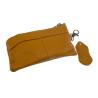 Sleuteletui Portemonnee Camelkleurige Leer Autosleutel Unisex