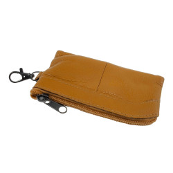 Sleuteletui Portemonnee Camelkleurige Leer Autosleutel Unisex