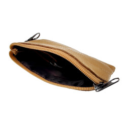 Sleuteletui Portemonnee Camelkleurige Leer Autosleutel Unisex