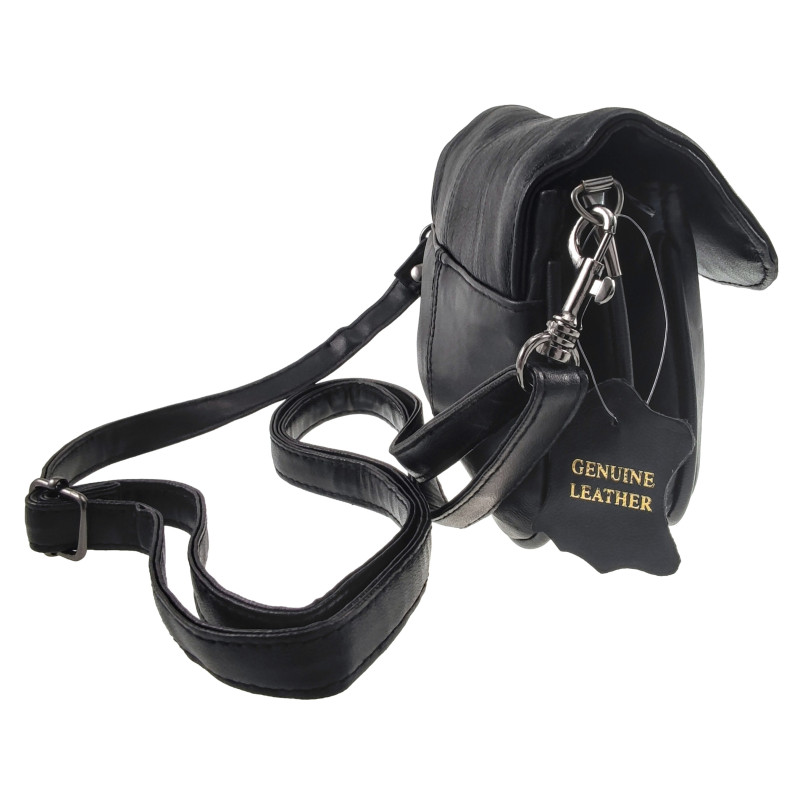 XYZXYZ Kleine crossbody tas voor dames, brede riem, zwarte schoudertas voor dames, brede riem, leren handtas, schoudertas, moderne tassen met 2 riemen, brede riem en kettingriem, zwart, 20*14*7cm