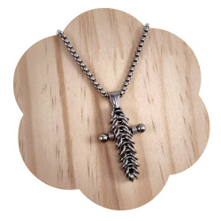 RVS Jasseron-Ketting + Kruishanger Unisex - -  Handgemaakt door esde2