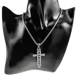 RVS Jasseron-Ketting + Kruishanger Unisex - -  Handgemaakt door esde2