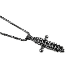 RVS Jasseron-Ketting + Kruishanger Unisex - -  Handgemaakt door esde2