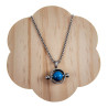 55cm x 2mm Jasseron-Ketting + Ronde Hanger met Turquoise Steen Unisex