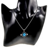 55cm x 2mm Jasseron-Ketting + Ronde Hanger met Turquoise Steen Unisex