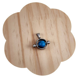 55cm x 2mm Jasseron-Ketting + Ronde Hanger met Turquoise Steen Unisex