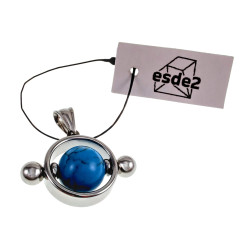 55cm x 2mm Jasseron-Ketting + Ronde Hanger met Turquoise Steen Unisex