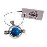 55cm x 2mm Jasseron-Ketting + Ronde Hanger met Turquoise Steen Unisex