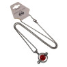 Jasseron-Ketting + Ronde Hanger met Rode Carneool Agaat Steen Unisex