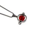 Jasseron-Ketting + Ronde Hanger met Rode Carneool Agaat Steen Unisex