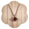 Jasseron-Ketting + Ronde Hanger met Rode Carneool Agaat Steen Unisex