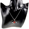 Jasseron-Ketting + Ronde Hanger met Rode Carneool Agaat Steen Unisex