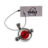 Jasseron-Ketting + Ronde Hanger met Rode Carneool Agaat Steen Unisex