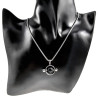 Unisex RVS Opengewerkte Ronde Hanger met Zwarte Onyxsteen Handgemaakt