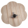 Unisex RVS Opengewerkte Ronde Hanger met Zwarte Onyxsteen Handgemaakt