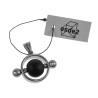 Unisex RVS Opengewerkte Ronde Hanger met Zwarte Onyxsteen Handgemaakt
