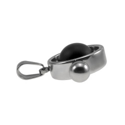 Unisex RVS Opengewerkte Ronde Hanger met Zwarte Onyxsteen Handgemaakt