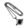 Jasseron-Ketting + Ronde Hanger met Zwarte Onyx Steen Unisex