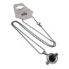 Jasseron-Ketting + Ronde Hanger met Zwarte Onyx Steen Unisex