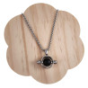 Jasseron-Ketting + Ronde Hanger met Zwarte Onyx Steen Unisex
