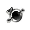 Jasseron-Ketting + Ronde Hanger met Zwarte Onyx Steen Unisex