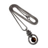 RVS Jasseron-Ketting + Tijgeroogsteen Hanger Handgemaakt door esde2