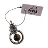 RVS Jasseron-Ketting + Tijgeroogsteen Hanger Handgemaakt door esde2