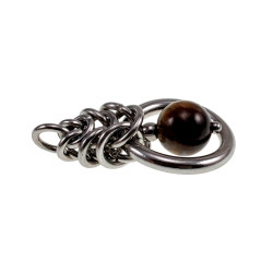 RVS Jasseron-Ketting + Tijgeroogsteen Hanger Handgemaakt door esde2