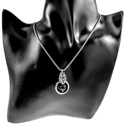 30mm Onyxsteen Hanger Dames - RVS -  Handgemaakt door esde2