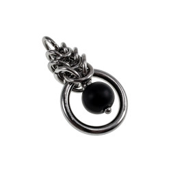 30mm Onyxsteen Hanger Dames - RVS -  Handgemaakt door esde2