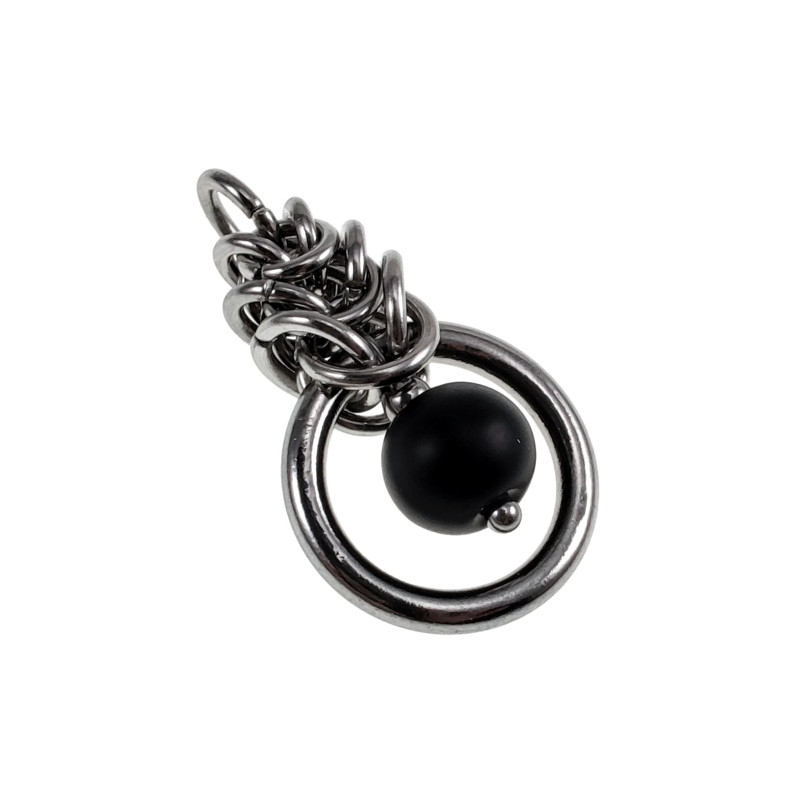 30mm Onyxsteen Hanger Dames - RVS -  Handgemaakt door esde2