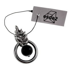 Dames RVS Jasseron-Ketting + Onyxsteen Hanger Handgemaakt door esde2